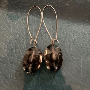 Black marble bead earrings